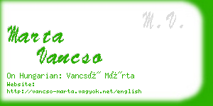 marta vancso business card